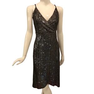 Black and silver sequence formal dress size L